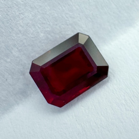 Natural Ruby Emerald-Cut Eye Clean Red Ruby July Birthstone Loose Ruby Gemstone - Picture 2 of 9